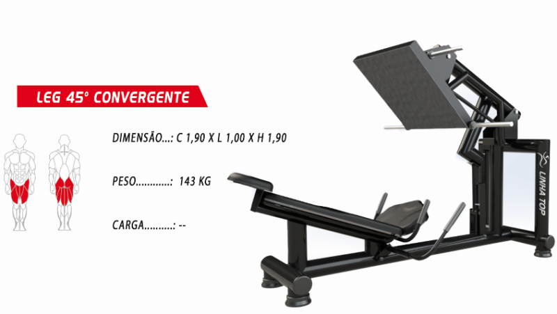 Leg Press 45º Convergente (Linha TOP)